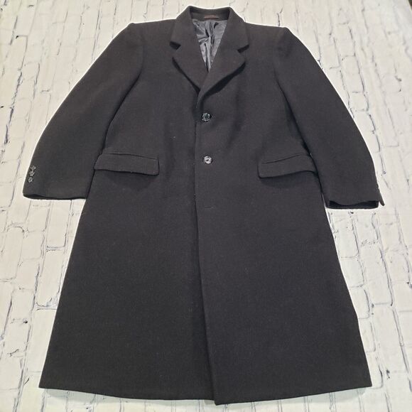 Nino Cerruti MENS SIZE 42R Rue Royale Cashmere Gray Overcoat Long Coat